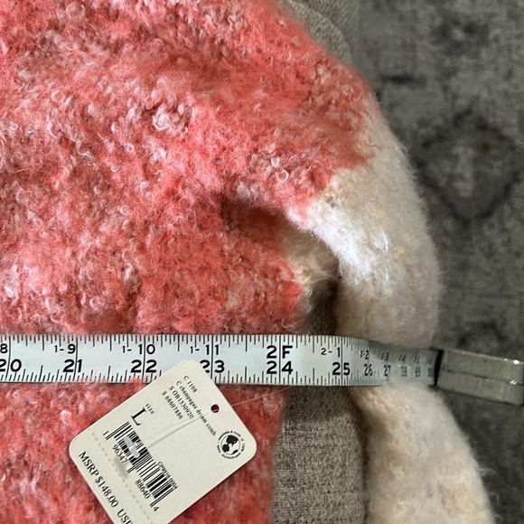 FREE PEOPLE EMERSON PULLOVER CROPPED SWEATER COLOR CHAMPAGNE DREAM LARGE - Picture 11 of 12